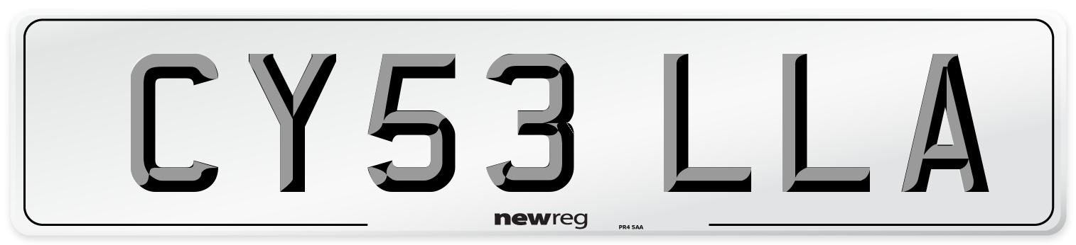 CY53 LLA Number Plate from New Reg